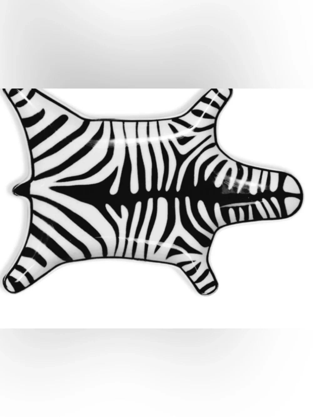 NEW Jonathan Adler Zebra Dish Plate Blk/Wht